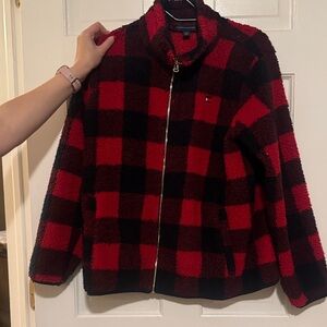 Tommy Hilfiger Red and Black Plaid Jacket